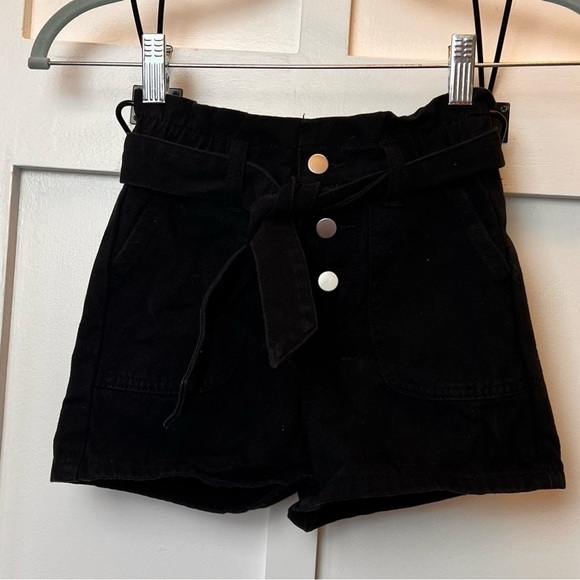 Girl’s Chelsea And Violet Small Navy Paperbag Shorts Tie Button Pockets FLAW - Picture 1 of 6